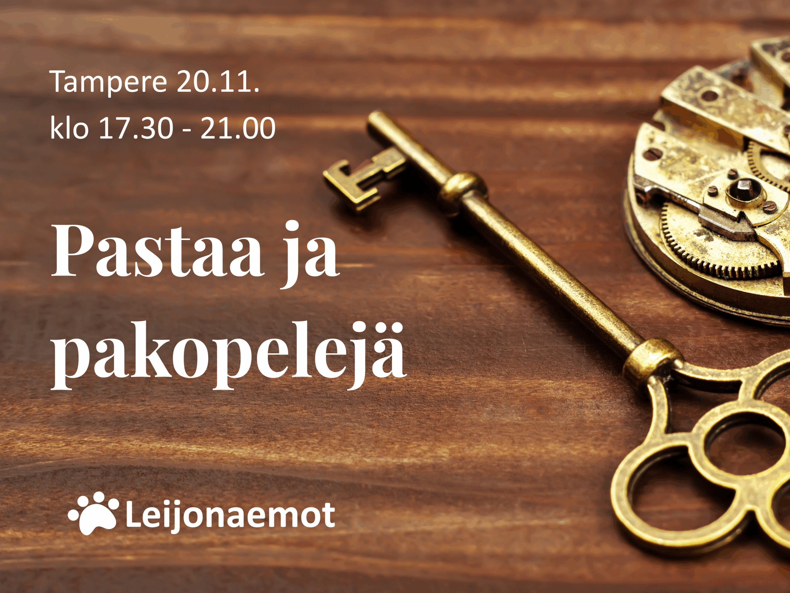 Kuvassa kultainen avain valmiina avaamaan pakohuoneen ovet.